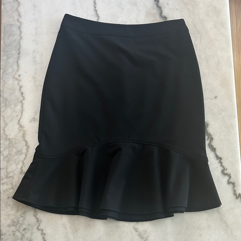 Tahari Black work Skirt with Ruffle Hem